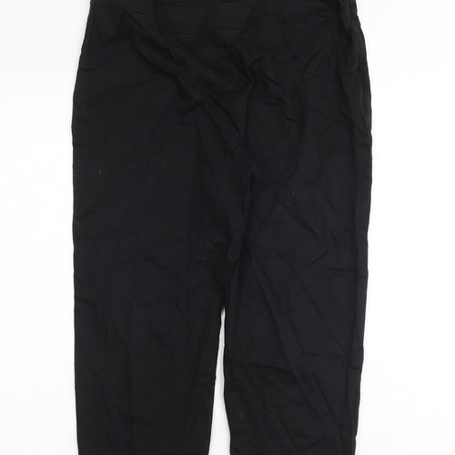 Marks and Spencer Womens Black Cotton Dress Pants Trousers Size 14 Regular Zip