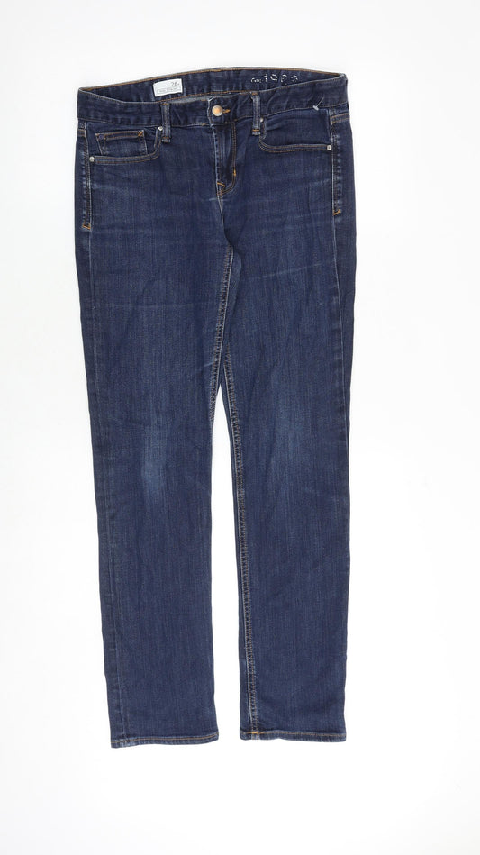 Gap Womens Blue Cotton Straight Jeans Size 28 in Regular Zip