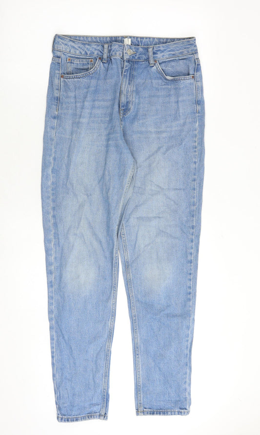 Topshop Womens Blue Cotton Skinny Jeans Size 30 in Regular Zip