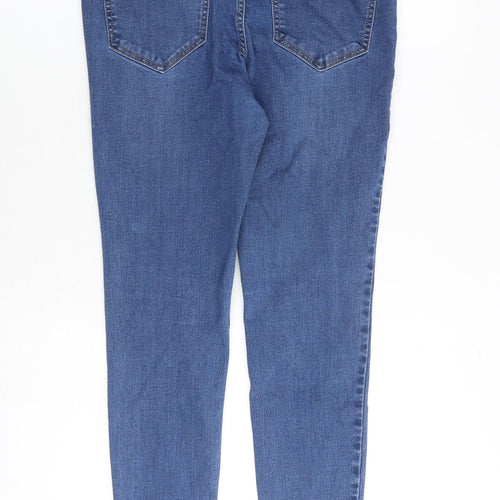 New Look Womens Blue Cotton Skinny Jeans Size 12 Extra-Slim Zip