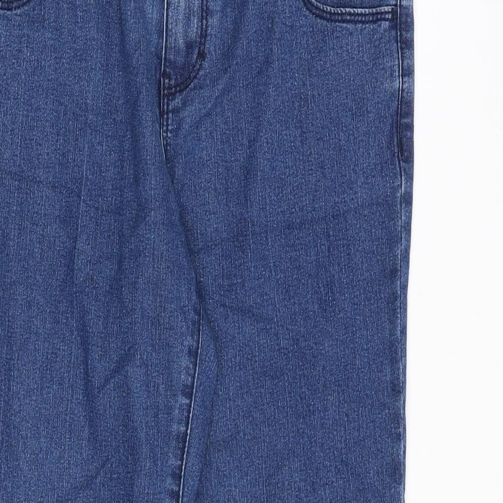 Dorothy Perkins Womens Blue Cotton Bootcut Jeans Size 10 Regular Zip