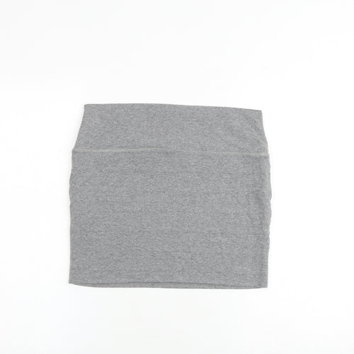 New Look Womens Grey Cotton Bandage Skirt Size 10