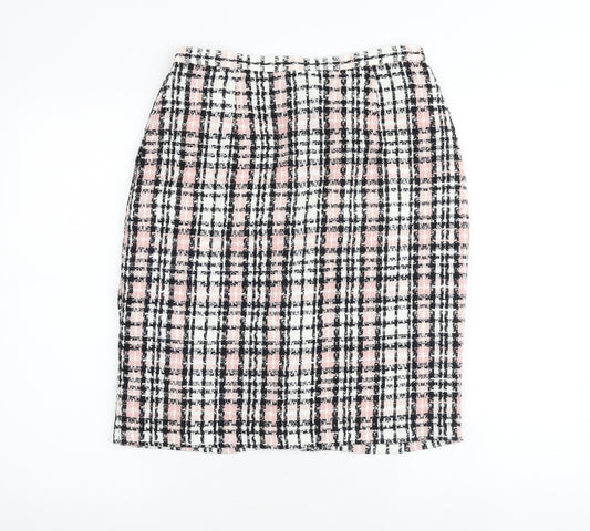 Kaleidoscope Womens Multicoloured Check Acrylic A-Line Skirt Size 12 Zip