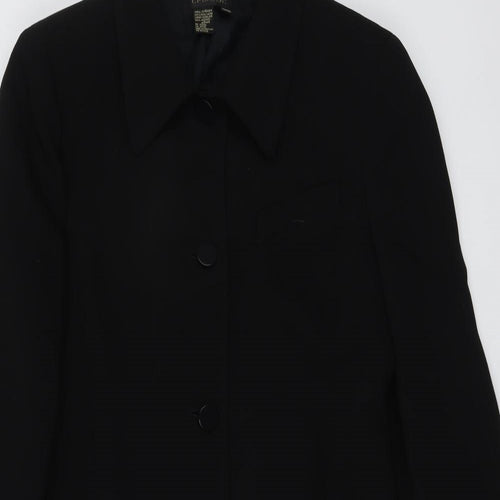 Episode Womens Black Overcoat Coat Size 14 Button