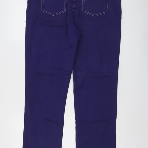 Damart Womens Purple Cotton Straight Jeans Size 18 L28 in Regular Button