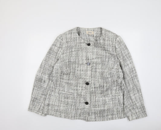 Marks and Spencer Womens Grey Plaid Jacket Blazer Size 22 Button