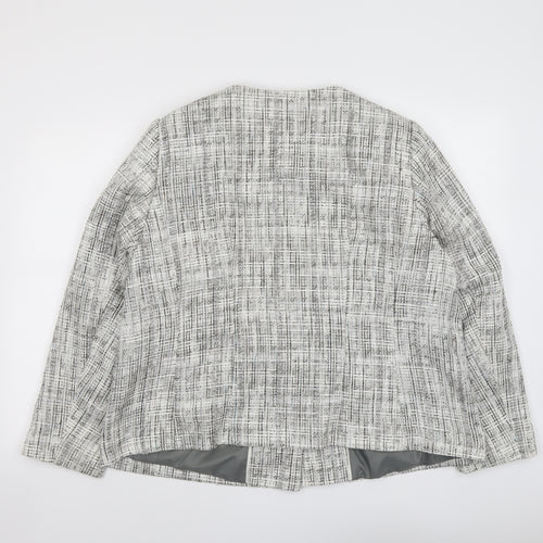 Marks and Spencer Womens Grey Plaid Jacket Blazer Size 22 Button