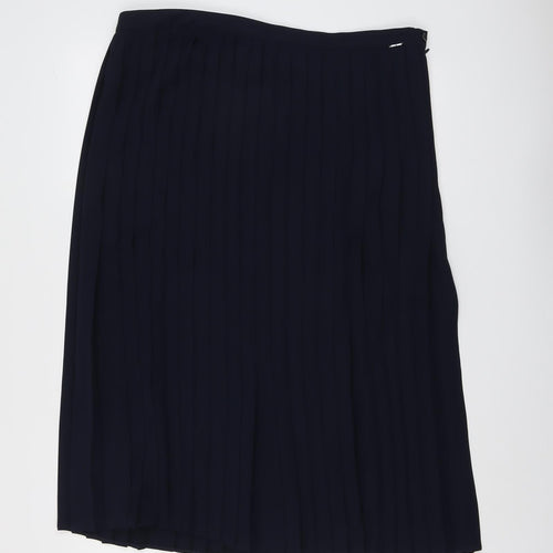 Country Casuals Womens Blue Polyester Pleated Skirt Size 18 Zip