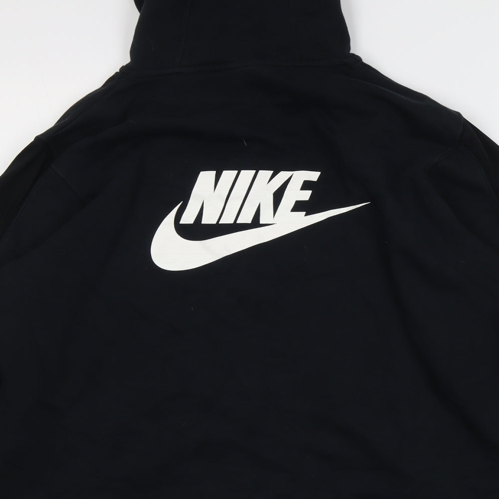 Nike Mens Black Cotton Full Zip Hoodie Size XL