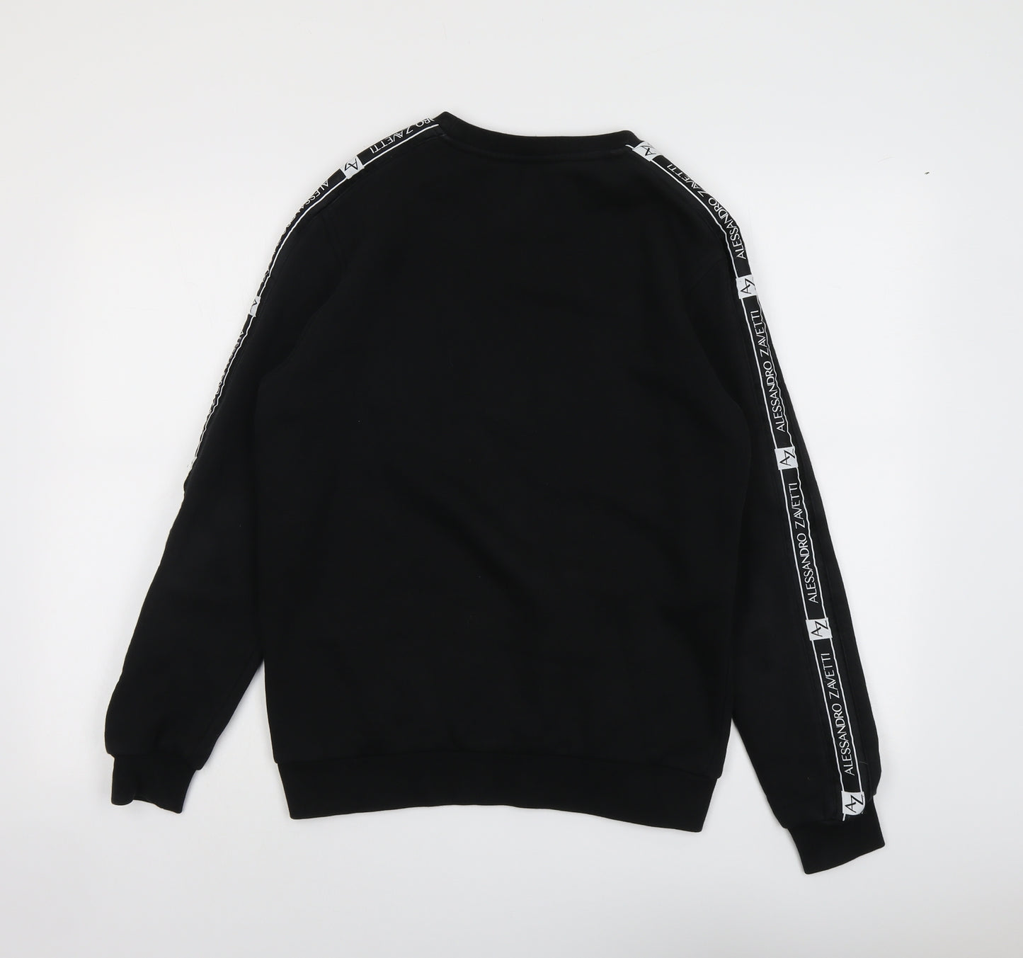 Alessandro Mens Black Cotton Pullover Sweatshirt Size S