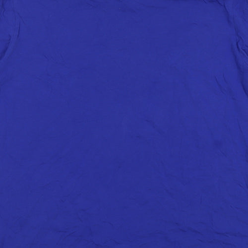 adidas Mens Blue Cotton T-Shirt Size L Round Neck