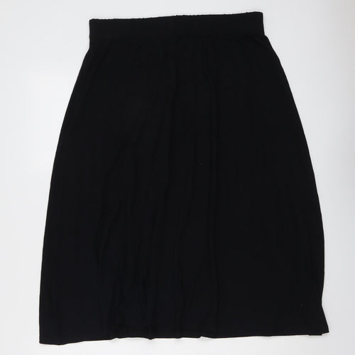 Marks and Spencer Womens Black Polyester Swing Skirt Size 14