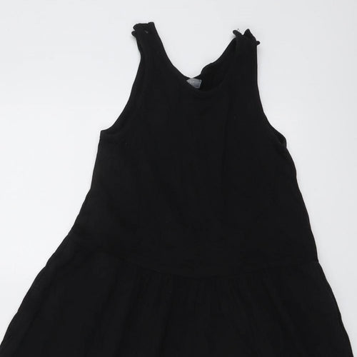 NEXT Girls Black Cotton Playsuit One-Piece Size 6 Years Pullover