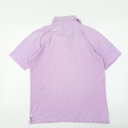 Bosideng Mens Purple Cotton Polo Size M Collared Button