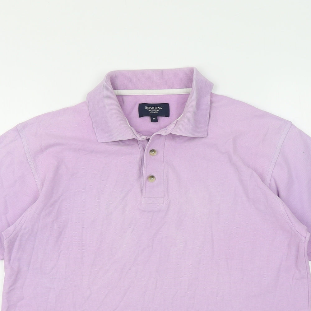 Bosideng Mens Purple Cotton Polo Size M Collared Button