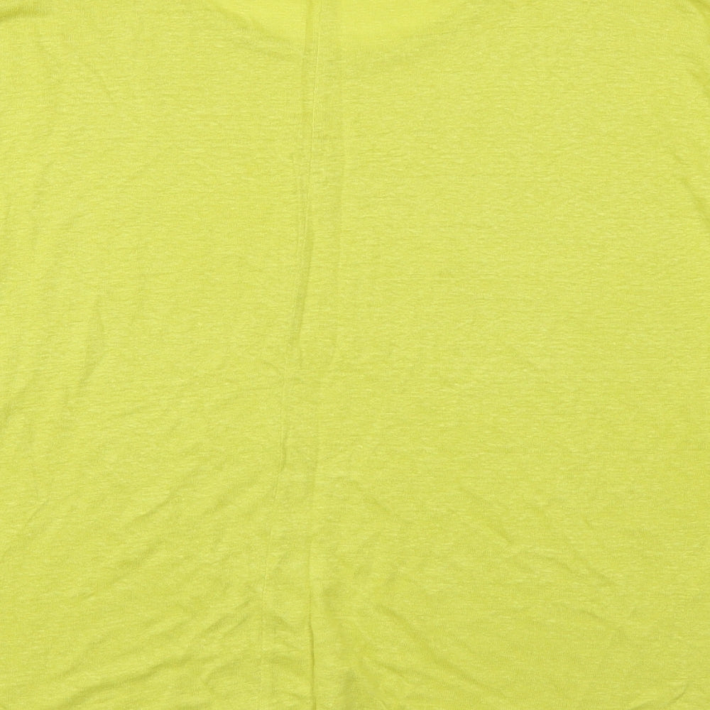 Phase Eight Womens Green Linen Basic T-Shirt Size 10 Round Neck