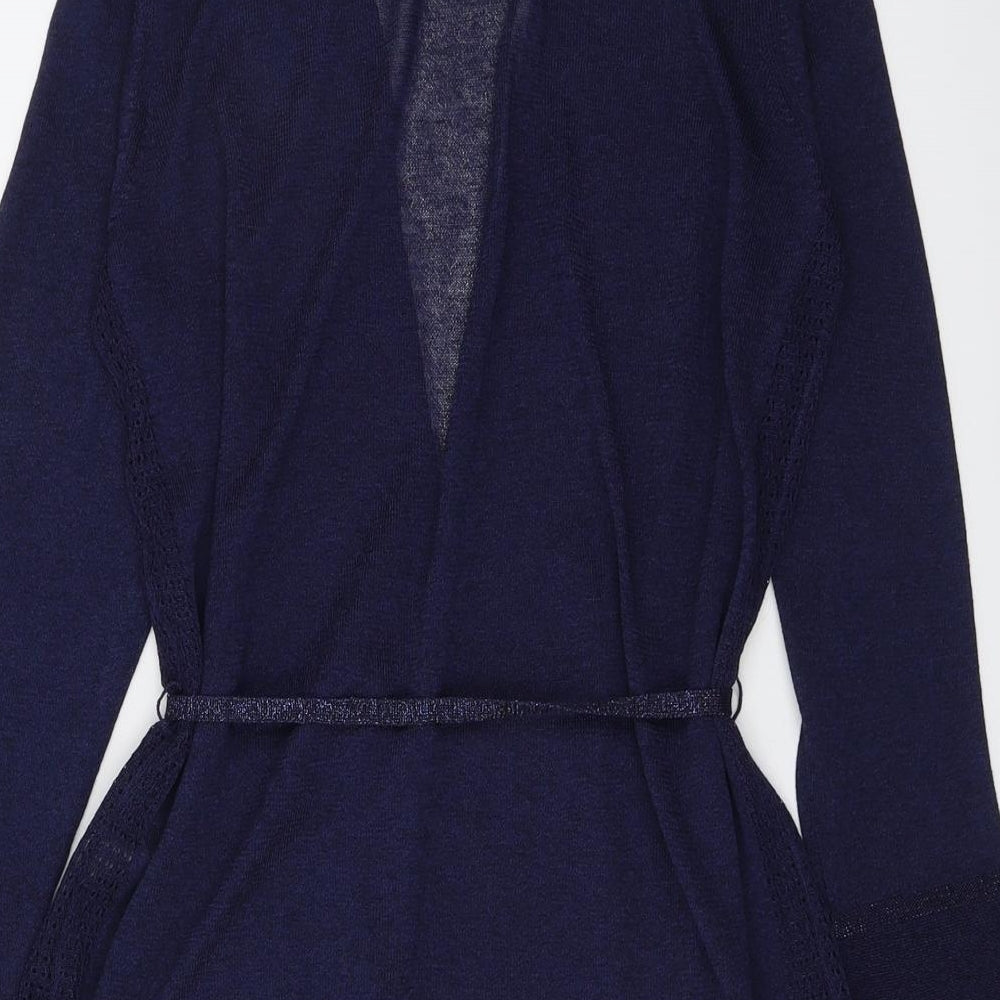 NEXT Womens Blue V-Neck Polyester Cardigan Jumper Size 12