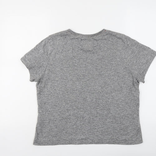 Superdry Womens Grey Cotton Basic T-Shirt Size 14 Round Neck - Brooklyn Gear