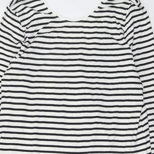 Hush Womens Blue Striped Cotton A-Line Size XL Round Neck Pullover