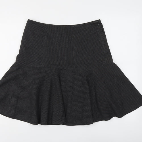 Marks and Spencer Womens Grey Polyester Skater Skirt Size 12 Zip