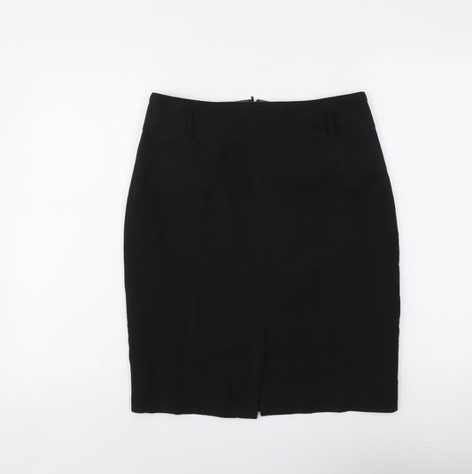 Oasis Womens Black Polyester Straight & Pencil Skirt Size 12 Zip