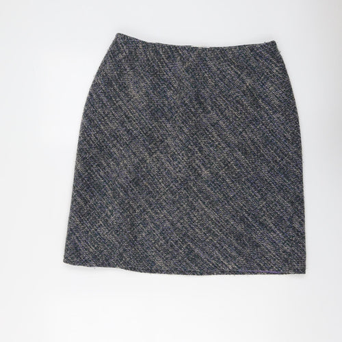 Marks and Spencer Womens Grey Polyester A-Line Skirt Size 14