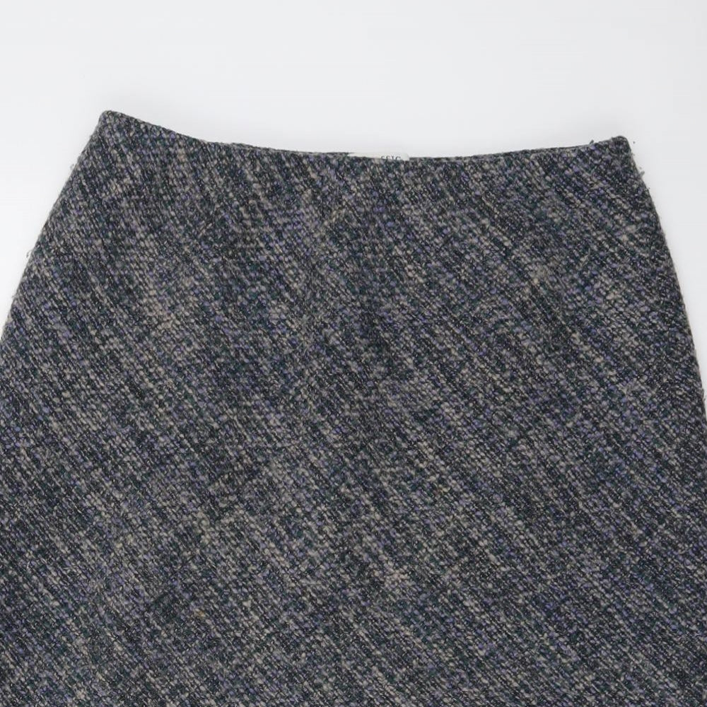 Marks and Spencer Womens Grey Polyester A-Line Skirt Size 14