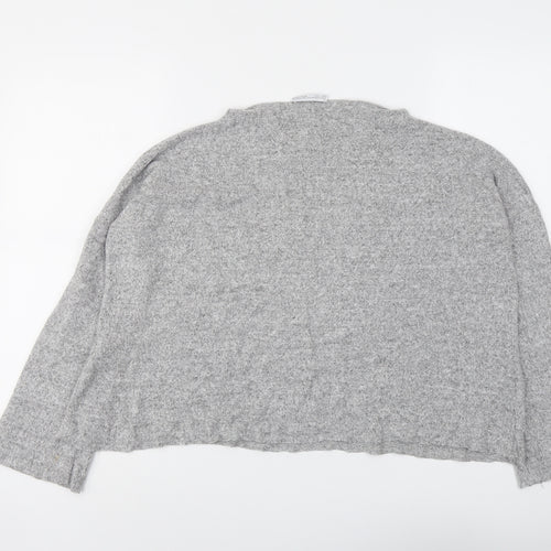 Zara Womens Grey Round Neck Viscose Pullover Jumper Size S
