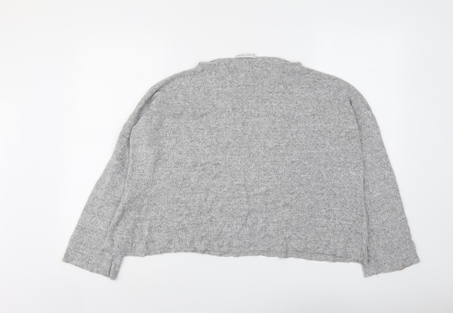 Zara Womens Grey Round Neck Viscose Pullover Jumper Size S