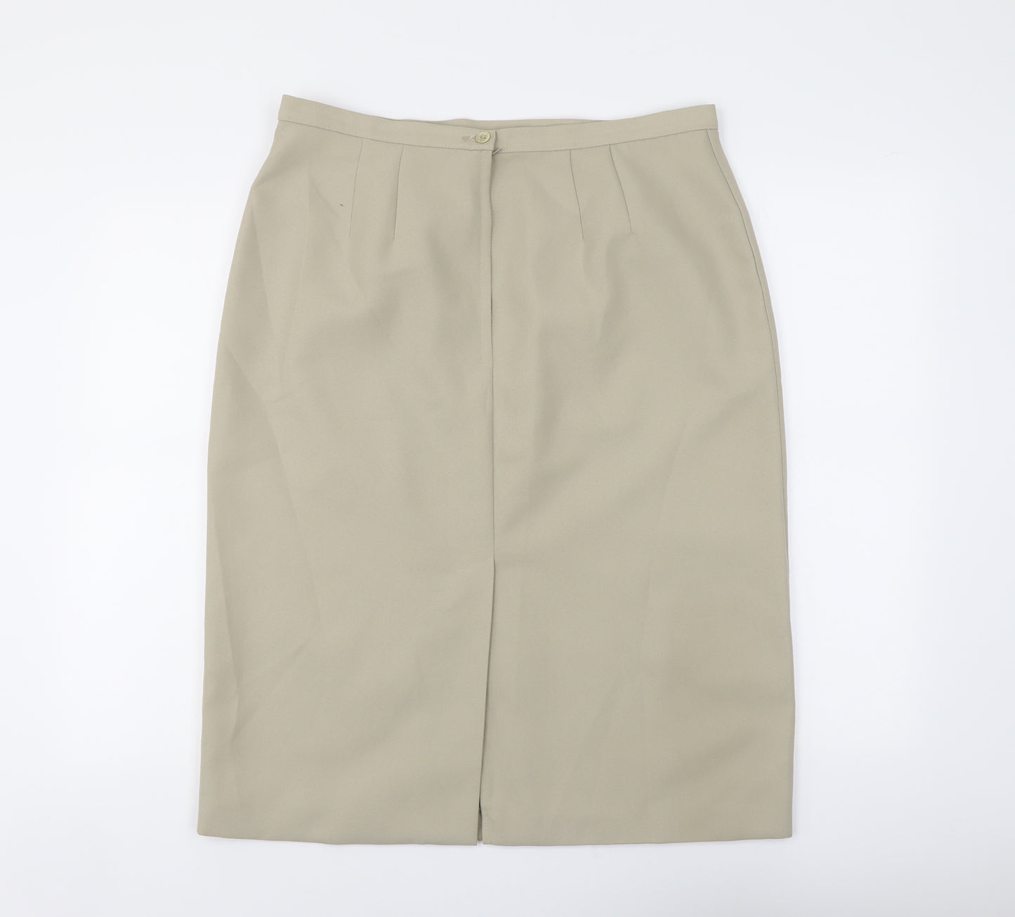 Marks and Spencer Womens Beige Polyester A-Line Skirt Size 18 Zip