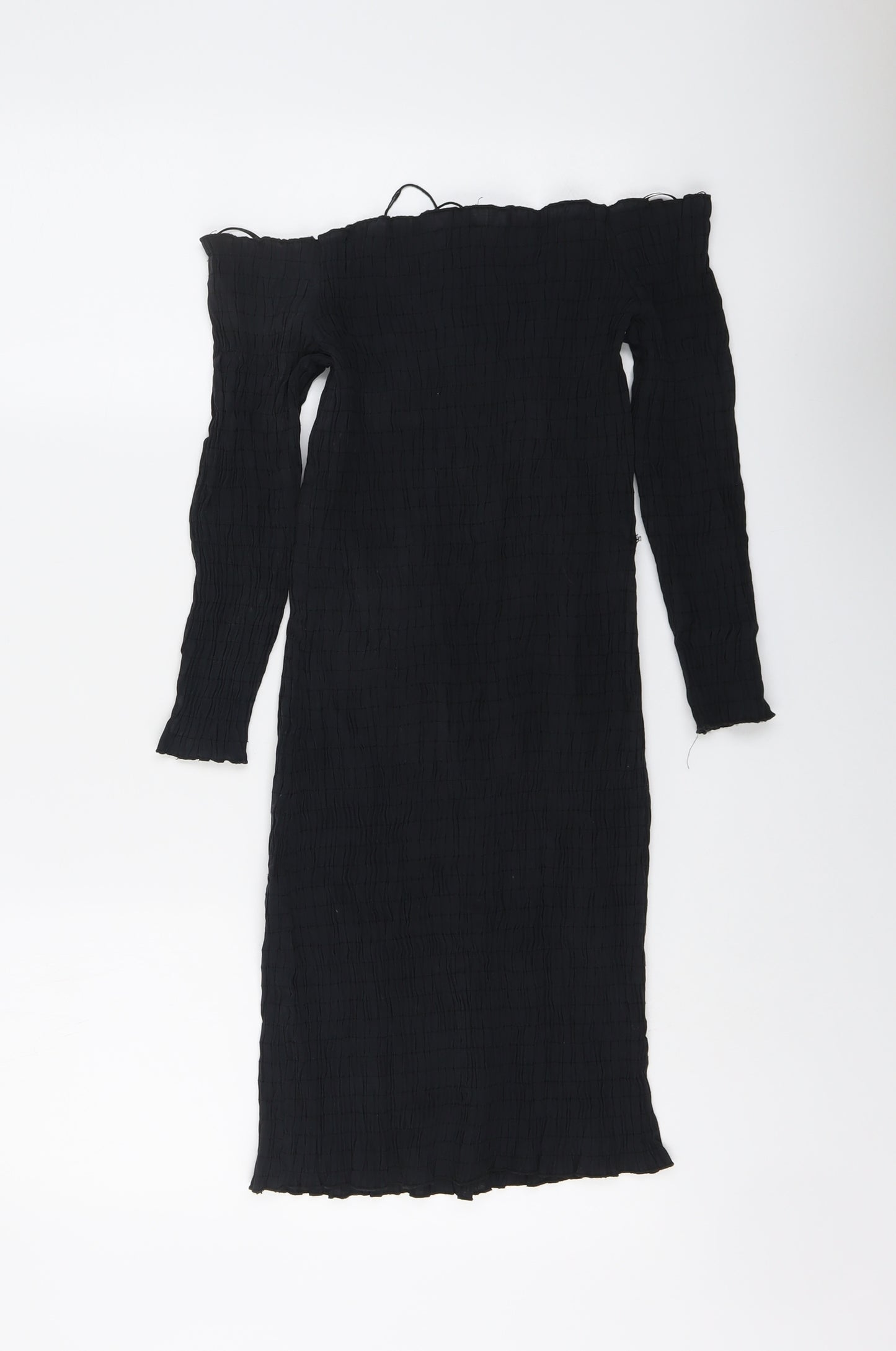 Zara Womens Black Modal A-Line Size L Off the Shoulder Pullover