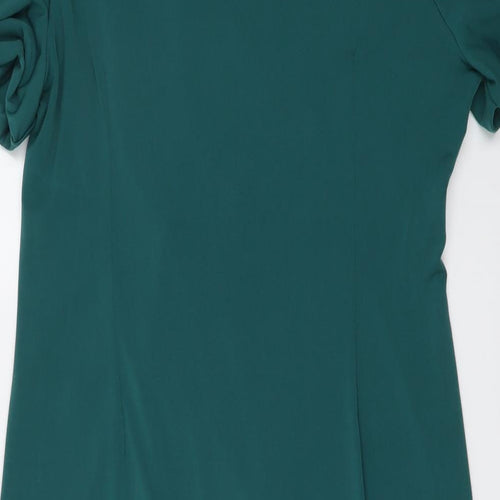 Billie & Blossom Womens Green Polyester A-Line Size 18 V-Neck Pullover