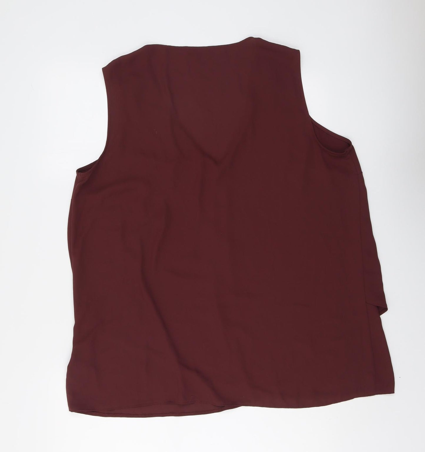 NEXT Womens Red Polyester Basic Blouse Size 20 V-Neck