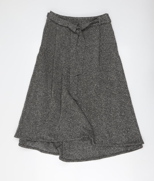 Marks and Spencer Womens Grey Polyester Swing Skirt Size 8 Zip