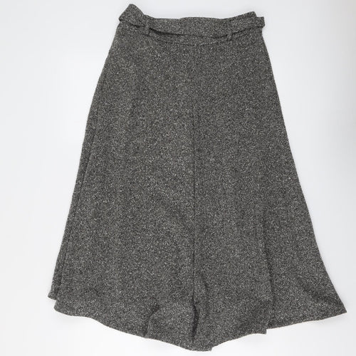 Marks and Spencer Womens Grey Polyester Swing Skirt Size 8 Zip