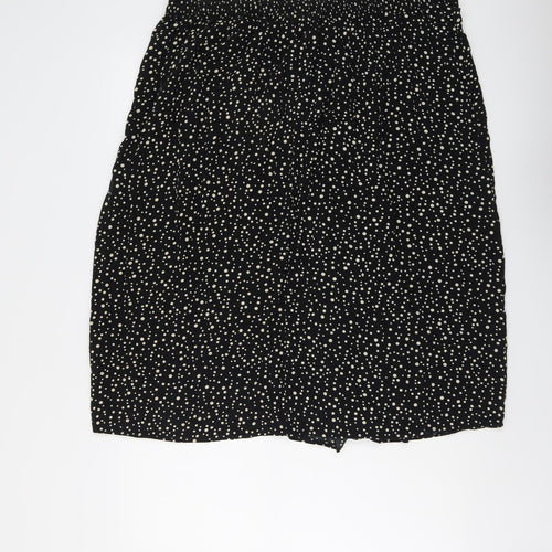 Bonmarché Womens Black Geometric Viscose Swing Skirt Size 20
