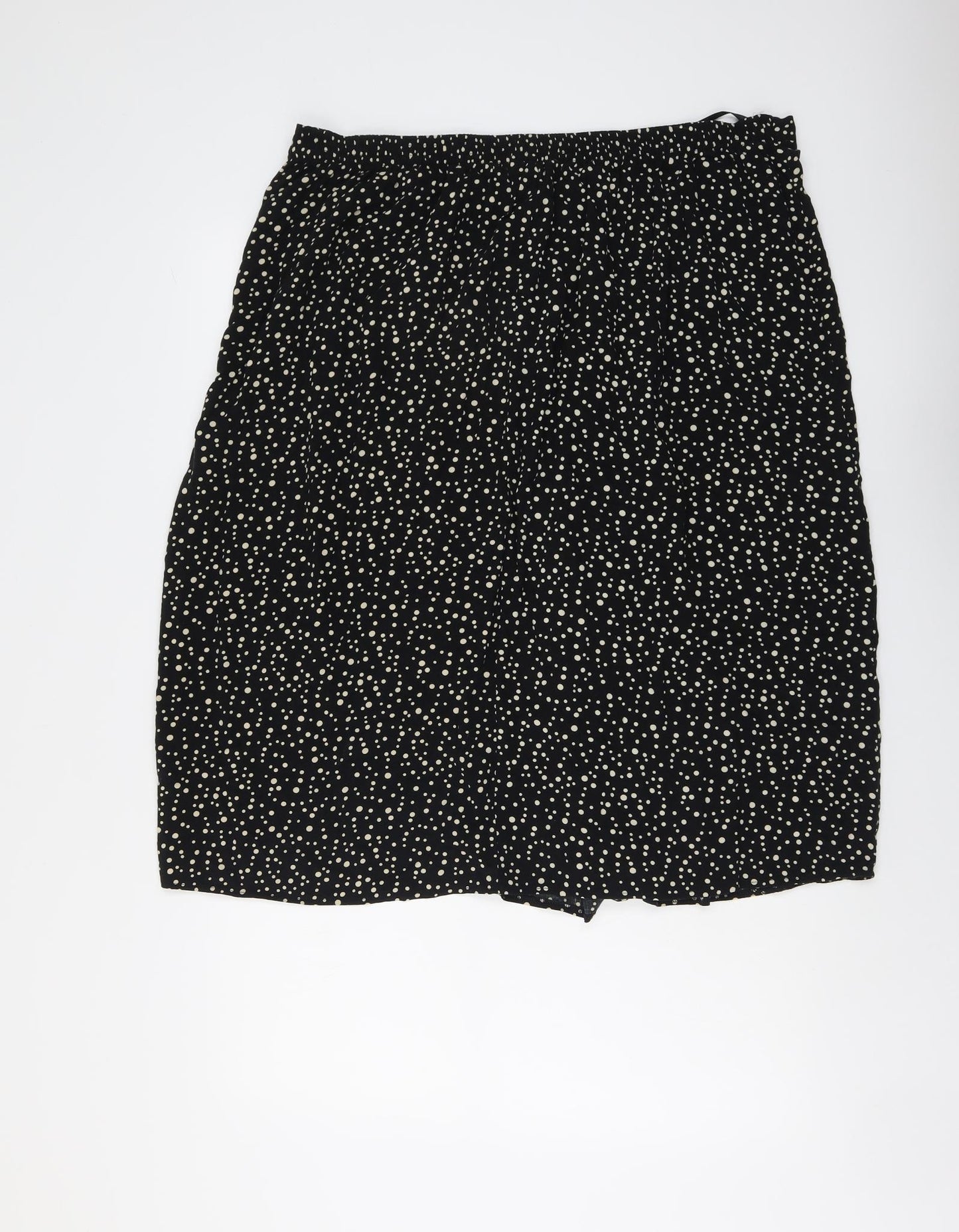 Bonmarché Womens Black Geometric Viscose Swing Skirt Size 20