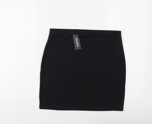 Boohoo Womens Black Polyester Bandage Skirt Size 16