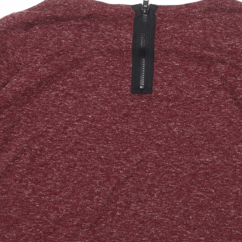 Topshop Womens Red Round Neck Polyester Pullover Jumper Size 6