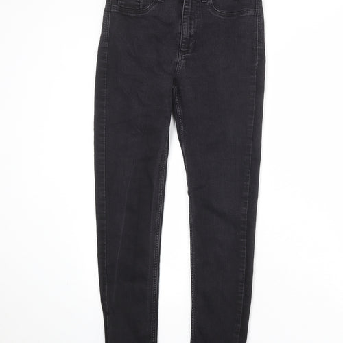 Zara Womens Black Cotton Skinny Jeans Size 10 Regular Zip