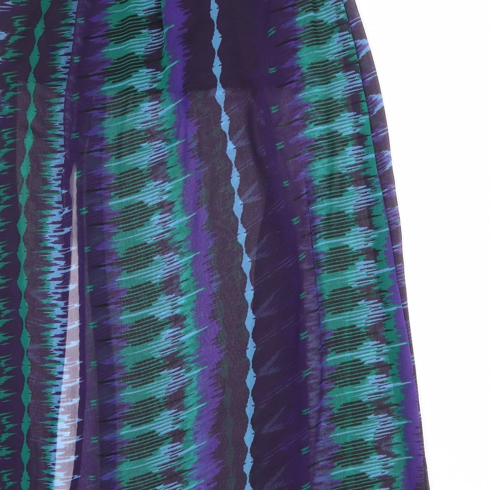 Angie Womens Multicoloured Geometric Polyester Peasant Skirt Size M Zip - Sheer overlay
