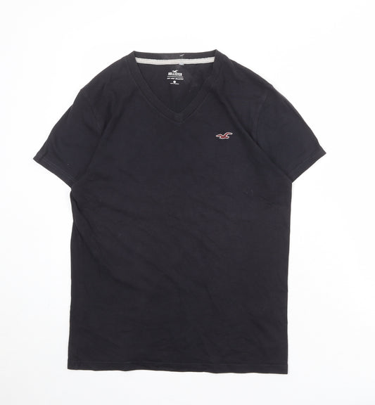 Hollister Mens Black Cotton T-Shirt Size XS V-Neck