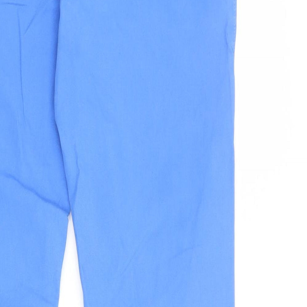 Divided by H&M Womens Blue Cotton Trousers Size 28 in Regular Button