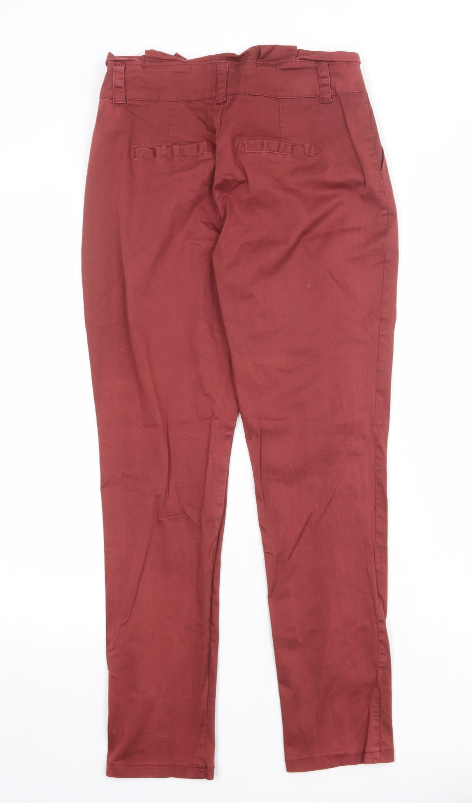 Parisian Womens Red Cotton Carrot Trousers Size 12 Regular Zip