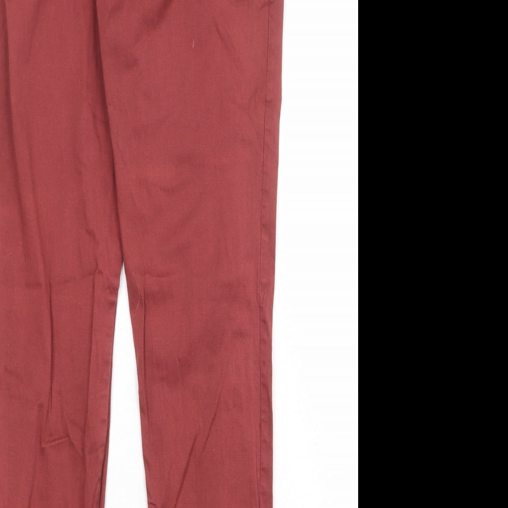 Parisian Womens Red Cotton Carrot Trousers Size 12 Regular Zip