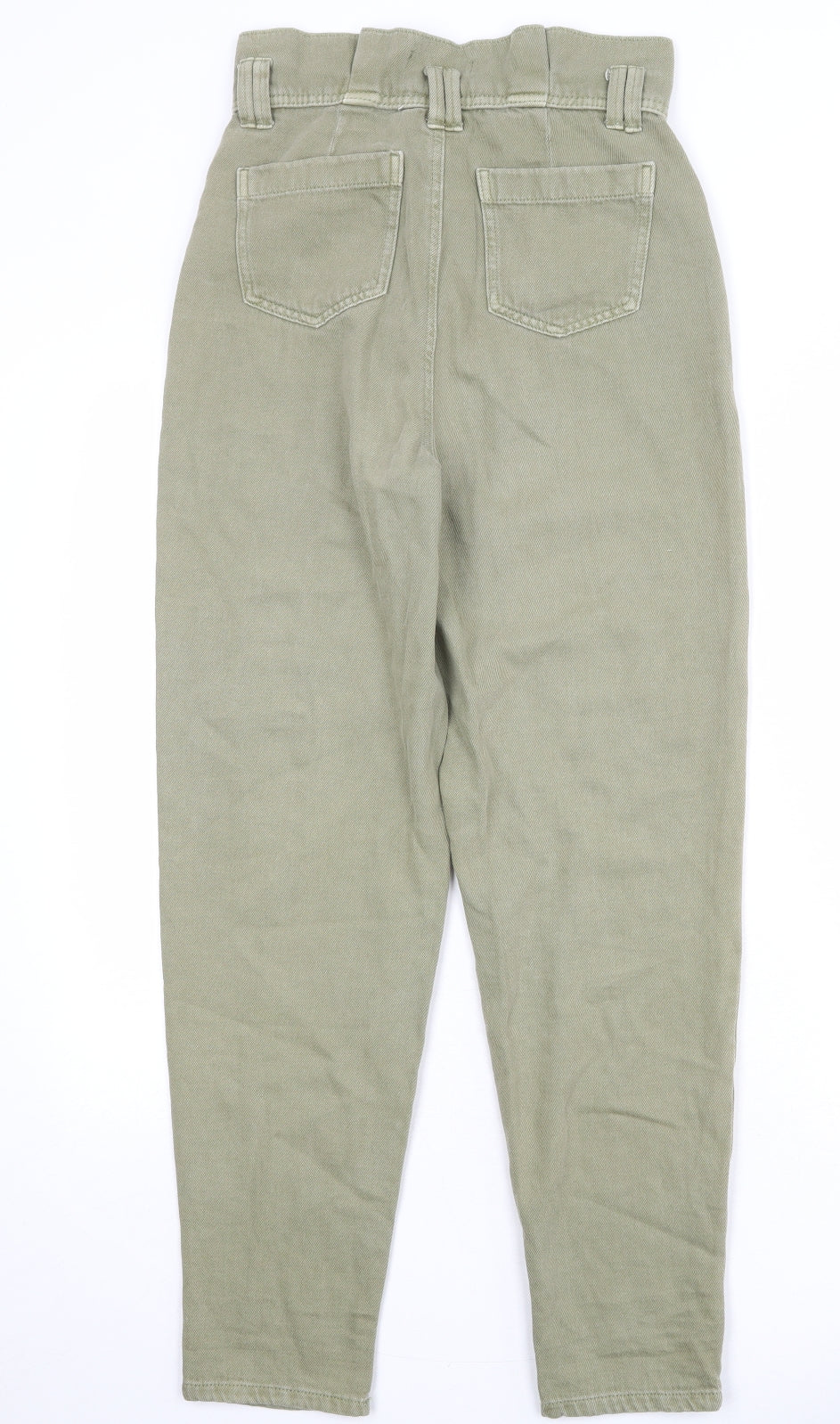 Per Una Womens Green Cotton Mom Jeans Size 8 Regular Zip