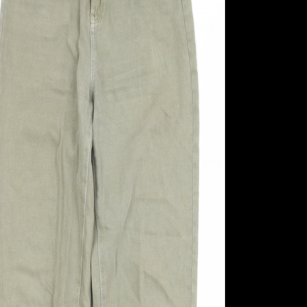 Per Una Womens Green Cotton Mom Jeans Size 8 Regular Zip