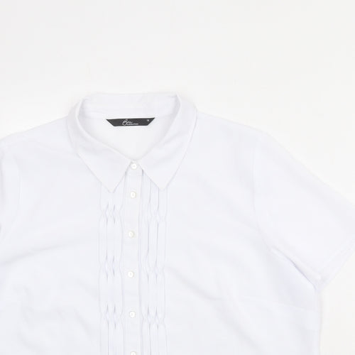 Bonmarché Womens White Polyester Basic Button-Up Size 18 Collared
