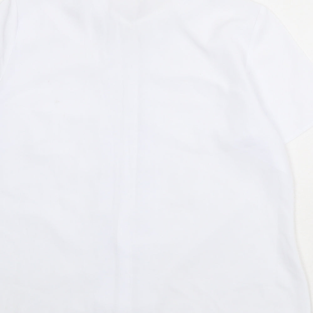 Bonmarché Womens White Polyester Basic Button-Up Size 18 Collared