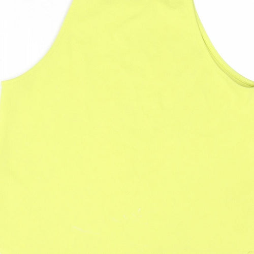 New Look Womens Green Polyester Basic Tank Size 10 Round Neck